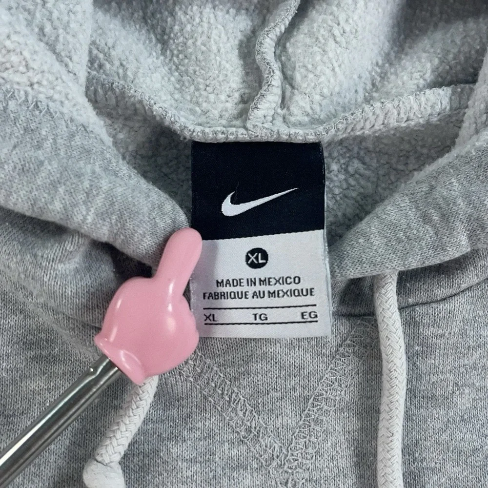Vintage Y2K Nike Mens XL Gray Center Swoosh Hoodie Pullover Sweatshirt *Read